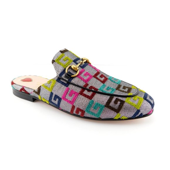 Gucci Shoes - New GUCCI Horse Bit GG Logo Silver Flat Mules 36.5